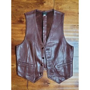 Vintage 100% Leather Vest by Champlain Leather Burlington VT Vermont Size 38